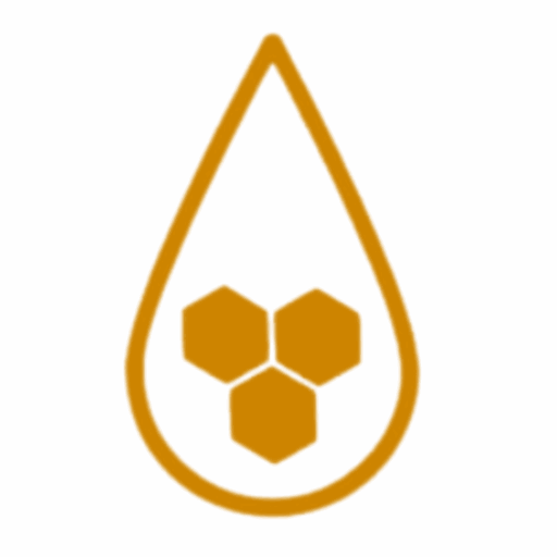 Icono con forma de gota con celdas hexagonales dentro